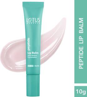 LOTUS HERBALS Peptide Lip Balm with SPF 15 for Dry and Chapped Lips, Glossy Finish, No Tint Vanilla