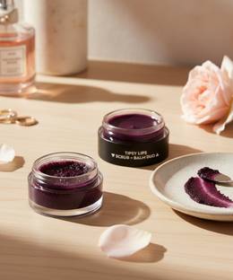 SUGAR Cosmetics Tipsy Lips Scrub + Balm Duo, Super Nourishing, Softens Dry & Chapped Lips - 07 Bramble (Citrusy & Fresh)