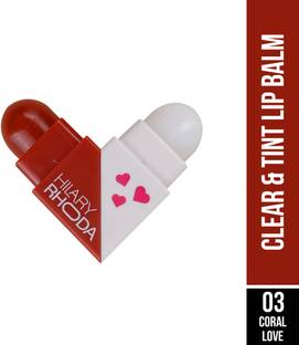 Hilary Rhoda Clear & Tint Lip Balm | Hydrates & Nourishes Lips | 2 Sided Lip Balm | Shade 03 - Coral Love