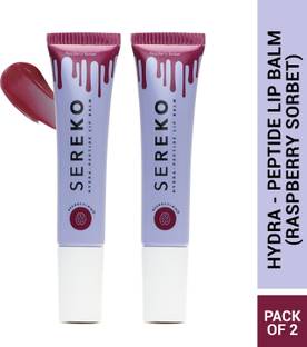 SEREKO Hydra-Peptide Lip Balm Long Lasting Hydration, 24H Moisture Lock Formula for Plumps & Smooth Lips With Raspberry Sorbet, Tinted- Men & Women