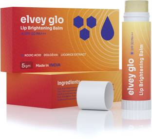 Elvey Essentials 1% Kojic Acid Brightening Lip Balm with SPF 30 PA+++ for Dark & Pigmented Lips - Natural