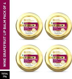 khadi ORGANIQUE Pure Herbal & Natural Wine Grapefruit Lip Balm Set of 4 pcs Wine grapefruit