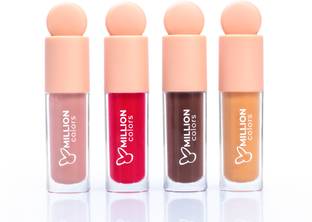 Million Colors Tinted Glow Lip Tint Balm Oil For Women Dark, Dry and Chapped Lips Strawberry, Cherry, Chocolate, Honey