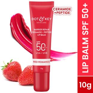 Dot & Key Ceramide & Peptide Barrier Repair Lip Balm Spf ,Pa+++|Red Romance| Strawberry