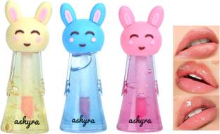 Ashyra Pink Bunny Lip Gloss – Moisturizing Gloss with Fun Design (Pack of 3)