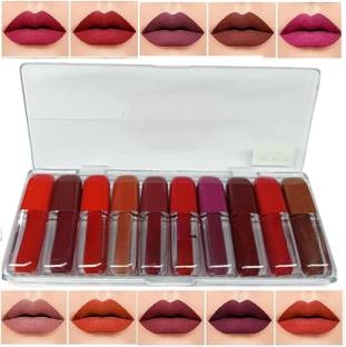 WECHARMERZ 10PCS Matte Multiclor Mini Lipgloss Set Liquid Lipgloss Waterproof & Smudgeproof