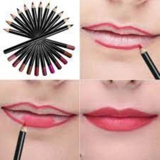 Digital Shoppy Long Lasting Matte Lip Liner Pencils Set - 12 Pcs No 3.