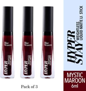 BLUE HEAVEN Hyper Stay Lip Color 6Ml Mysticmaroon 5 (Pack of 3)