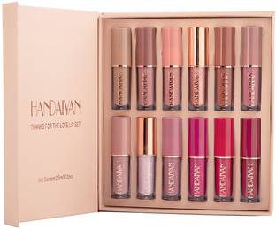 LA OTTER 12Pcs Velvet Matte Liquid Lipstick Set, Professional Makeup Gift Kit for Women