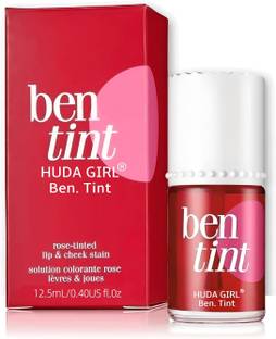 Huda Girl Beauty Korean Style Liquid Lip and Cheek Tint - Rose Fragrance Blusher for Women