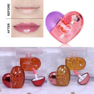 Zqugi THE Premiers Heart Magic Lip Gloss in waterproof Pink Tint (Pack of 3)