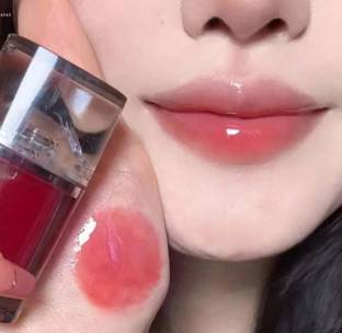 MYEONG Lip Glaze Snowy Lip Gloss Matte Velvet Red Mirror Transparent Glass