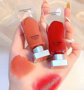 MYEONG Velvet Lip Glaze Pigment Transparent Ice Cube Matte Lip Gloss Combo