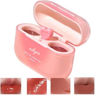 Ashyra Lip Gloss & Tint Duo – Pink Heart Compact Earbuds Shaped Case (Pack of 1)