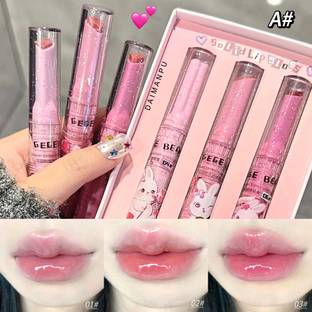 DAIMANPU Solid Lip Gloss GEGE Bear Lip Glaze Korean Lip Tint Heart Shape Lipstick