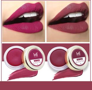 MI FASHION Natural Lip Tint Set of 2 Soft Matte Lasting Paraben SLS Free,Cheek and Eye Tint