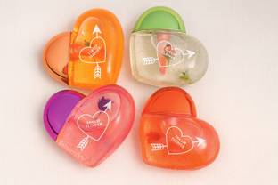 BLUSHIS 4 pc Pcs Cute Heart Shape Swiss Korean Lip Gloss in Waterproof Pink Shade