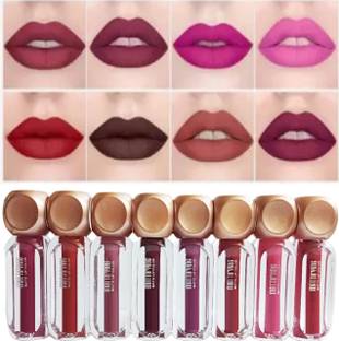 WECHARMERZ 8Colour Long Lasting Waterproof & Smudgeproof Matte Liquid Lipgloss