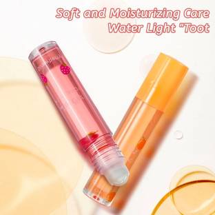 tanvi27 Lip Gloss Fruit Flavored Moisturizing Balm Set Transparent Fruity Roll Clear Oil