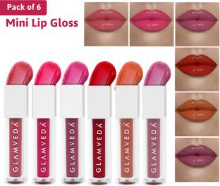 GLAMVEDA X Rashami Desai Serum Infused Mini Lip Gloss Pack Of 6 With Cocoa Butter |