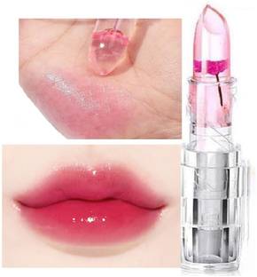 manasona Waterproof Color Changing Flower Jelly Crystal Glossy Lipstick