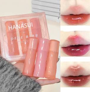 HANASUI Gege bear light mirror color lip gloss moisturizing tender girl lip gloss set