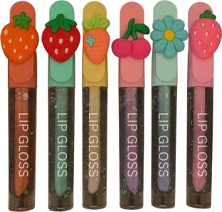 HUDA CRUSH 6 PC TRANSPERANT LIQUID LIP GLOSS SET FOR WOMEN -LONG LASTING AND GLOSSY FINISH