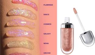 sheny soft glitter Pink lip gloss Lip Gloss with Hot Pink Glitter Glossy Lip