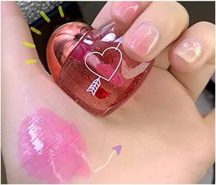 DARYUE 1 Pcs Cute Heart Shape Lip Gloss in Waterproof Pink Shade
