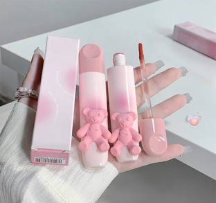 HSQ Teddy Bear Lip Gloss with Long-Lasting Moisturizing Shine Non-Sticky Glossy