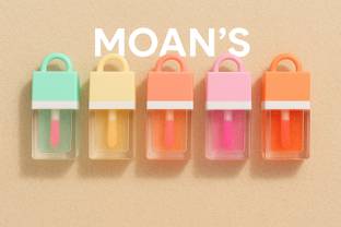 moan's transparent lip gloss gives a natural,smooth and glossy look to your lips(5pcs)