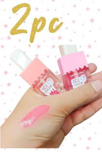 Shizuka 2 Pc Ice Cream Lip Tint Set | Long Lasting Glossy Lip Color | Mini Lip Tint