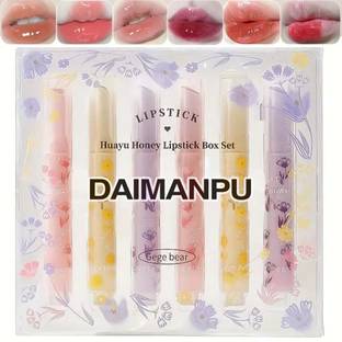 DAIMANPU GEGE BEAR Korean Lipstick & Lip Gloss Combo - Pigmented Tint, Hydrating, and Moisturizing Lip Makeup