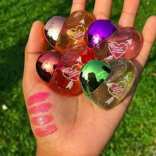 BLUSHIS Cute Lip and Chick tint Heart Shape Lip Gloss Combo Pack Of 4 FRUITS