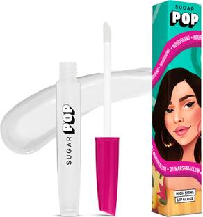 SUGAR POP High shine Lip Gloss - 01 Marshmallow | Richly Pigmented | Hyaluronic-Infused