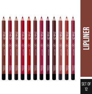 Shryoan Pretty Me Bold Lipliner & Eye Liner Pencil Set of 12 | Smudge Proof & Waterproof