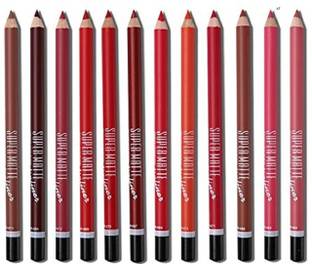 Morbee Professional Multicolored Matte Super Matte Lip Liner Pencil Set of 12 x2