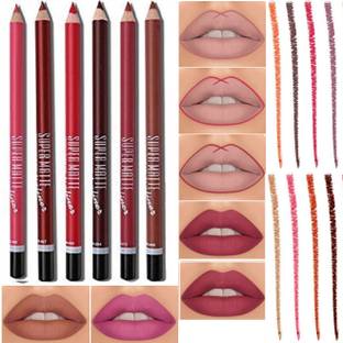 WECHARMERZ Super Matte Waterproof & Smudgeproof Lipliner Pencil Pack Of 6
