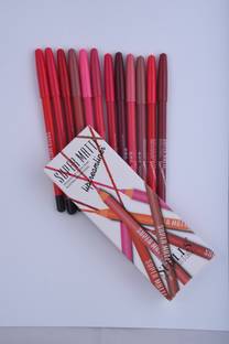 angelie SUPER MATTE LIP LINER( Set of 12 Creamy Lip Liner Pencils (Mix) (MULTI COLOUR)
