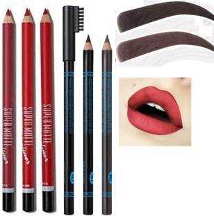 WECHARMERZ Smooth Matte Finish Lipliner Pencil Matte & Smudgeproof Eye +Lip