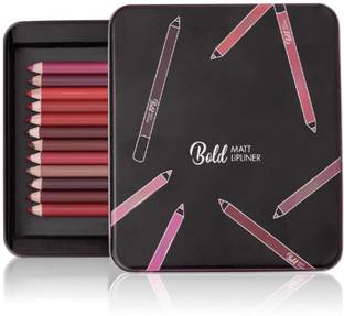 Gonegal 12Pcs Professional Multicolour Eyeliner And Lipliner Pencil Waterproof 12 g