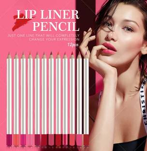luzimaisa Matte Lip & Eye Pencil & Waterproof Lip Liner Pencil set (Multicolor)