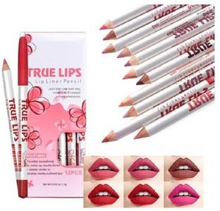 M.S TRADERS True Lips Lip Liner Pencil Set of 12