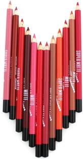 MYEONG 12 Colors Pencil Matte Natural Lip liner Pencil Set For Women
