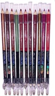 ads Matte Smooth & Waterproof Lip Pencil Lipliner Multicolor 12pcs