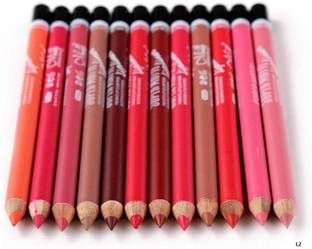 Morbee Professional Multicolored Matte Super Matte Lip Liner Pencil Set of 12 L2