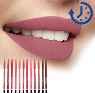 asija makeovers Best quality Lipliner & Eye Liner Pencil Set of 12 | Smudge Proof & Waterproof