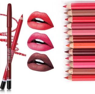 mkldsrh professional multicolored super matte lip liner pencil 12 pcs combo set