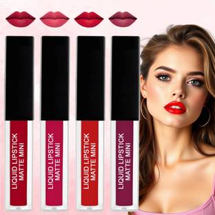 TQS Liquid Matte Lipstick for women combo Pack of 4(Multicolor,16ml)
