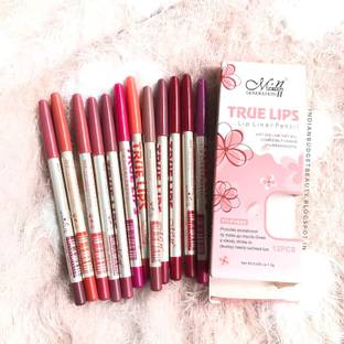 ROODILES True Lip Liner Pencil, Eye liner, Blush, Natural Finish( Set Of 12) (Matte)